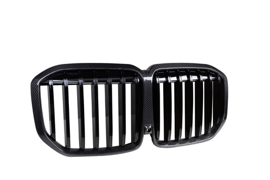 BMW X7 M60 M50i xDrive50i xDrive40i G07 LCI 2019 2020 2021 2022 with Aftermarket Parts - Single Slat Front Kidney Grill Pre-preg Carbon Fiber from Aero Republic