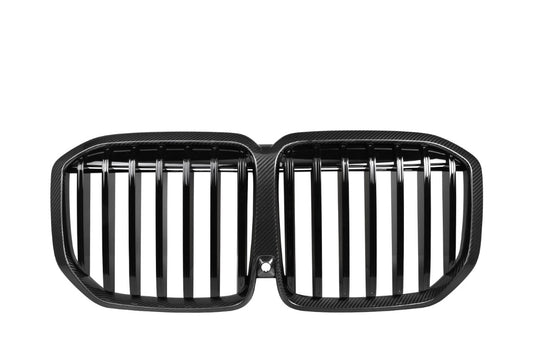 BMW X7 M60 M50i xDrive50i xDrive40i G07 LCI 2019 2020 2021 2022 with Aftermarket Parts - Single Slat Front Kidney Grill Pre-preg Carbon Fiber from Aero Republic