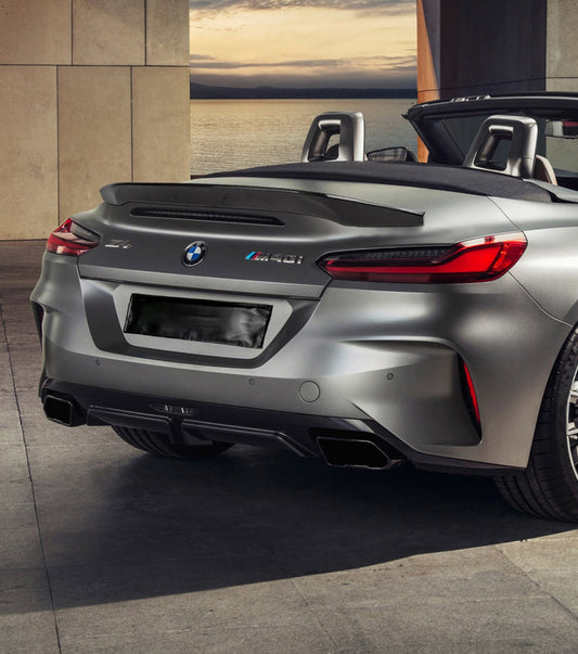 BMW Z4 M40 / sDrive30 G29 2019 2020 2021 2022 2023 2024 with Aftermarket Parts - TRD Style Rear Lip Spoiler Pre-preg Carbon Fiber from Aero Republic