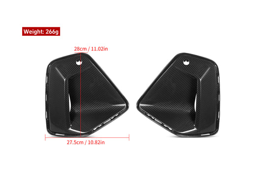 Aero Republic OE Style Front Bumper Side Lower Vent Trim for BMW i5 xDrive M60 & 5 Series 540i/550e xDrive G60 2024-ON Dry Pre-preg Carbon Fiber