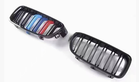 Aero Republic M Colors Blacked Out Front Kidney Grilles for BMW M3CS M3C M3 F81 F80 2014-2018 & M4CS M4C M4 F83 F82 2014-2020 Carbon Fiber/ABS