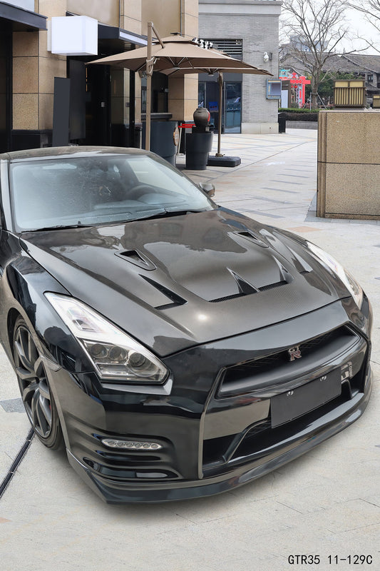 Nissan GTR Nismo T-Spec Premium Pure 2017-2024 (for installation on 2008-2016 vehicles, 2017-2024 front bumper is recommended) with Aftermarket Parts - DP Style Hood Bonnet Carbon Fiber / FRP from CMST Tuning