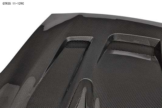 Nissan GTR Nismo T-Spec Premium Pure 2017-2024 (for installation on 2008-2016 vehicles, 2017-2024 front bumper is recommended) with Aftermarket Parts - DP Style Hood Bonnet Carbon Fiber / FRP from CMST Tuning