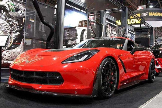 Chevrolet Corvette C7 Base Stingray 2014 2015 2016 2017 2018 2019 with Aftermarket Parts - Front Lip & Canards Carbon Fiber from Aero Republic
