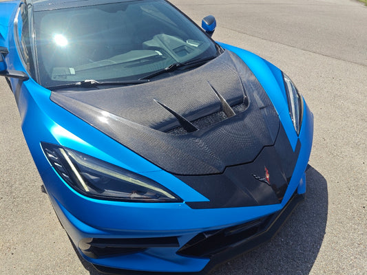 Chevrolet Corvette C8 2020-ON with Aftermarket Parts - Hood Bonnet Carbon Fiber / FRP from Aero Republic