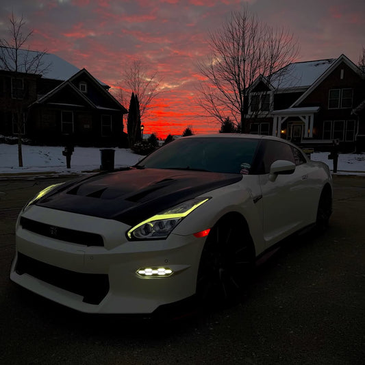 Nissan GTR Nismo T-Spec Premium Pure 2017-2024 (for installation on 2008-2016 vehicles, 2017-2024 front bumper is recommended) with Aftermarket Parts - DP Style Hood Bonnet Carbon Fiber / FRP from CMST Tuning