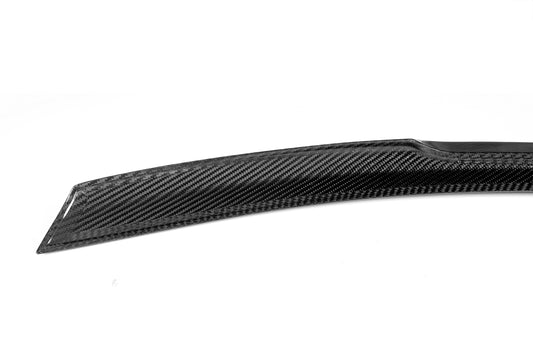 Infiniti Q50 Red Sport 400 Luxe Sensory Signature Premium Pure 2014 2015 2016 2017 2018 2019 2020 2021 2022 2023 2024 with Aftermarket Parts - M4 Style Rear Lip Spoiler Pre-preg Carbon from Aero Republic