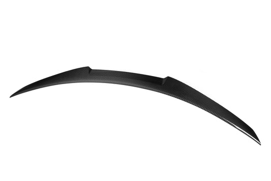 Infiniti Q50 Red Sport 400 Luxe Sensory Signature Premium Pure 2014 2015 2016 2017 2018 2019 2020 2021 2022 2023 2024 with Aftermarket Parts - M4 Style Rear Lip Spoiler Pre-preg Carbon from Aero Republic