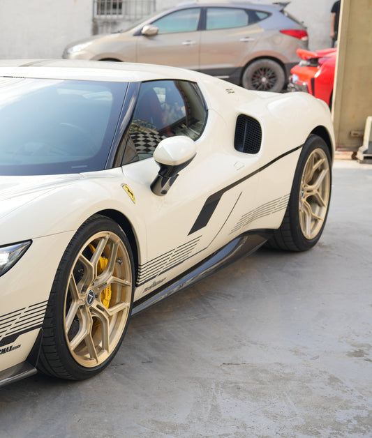 Ferrari 296 GTB GTS 2021-ON with Aftermarket Parts - OEM Replacement Style Side Skirts Carbon Fiber from Aero Republic