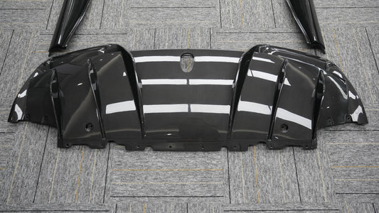 Ferrari 296 GTB GTS 2021-ON with Aftermarket Parts - OEM Replacement Style Rear Diffuser Carbon Fiber from Aero Republic