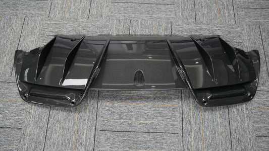 Ferrari 296 GTB GTS 2021-ON with Aftermarket Parts - OEM Replacement Style Rear Diffuser Carbon Fiber from Aero Republic