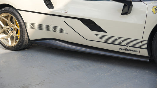 Ferrari 296 GTB GTS 2021-ON with Aftermarket Parts - OEM Replacement Style Side Skirts Carbon Fiber from Aero Republic