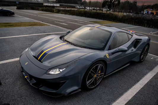 Ferrari 488 GTB with Aftermarket Parts - 1:1 Pista Style Full Body Kit Carbon Fiber / FRP from Aero Republic