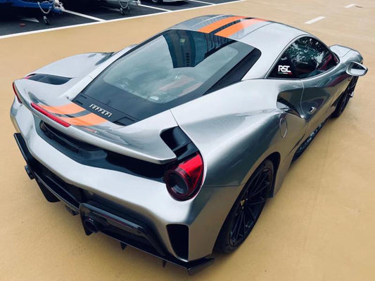 Ferrari 488 GTB & Spider 2016 2017 2018 2019 2020 with Aftermarket Parts - 1:1 Pista Style Side Skirts Carbon Fiber / FRP from Aero Republic