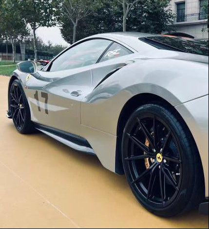 Ferrari 488 GTB & Spider 2016 2017 2018 2019 2020 with Aftermarket Parts - 1:1 Pista Style Side Skirts Carbon Fiber / FRP from Aero Republic