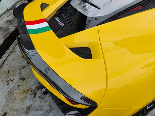 Ferrari F8 Tributo & Spider 2020 2021 2022 2023 with Aftermarket Parts - M Style Rear Spoiler Carbon Fiber / FRP from Aero Republic