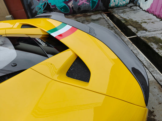 Ferrari F8 Tributo & Spider 2020 2021 2022 2023 with Aftermarket Parts - M Style Rear Spoiler Carbon Fiber / FRP from Aero Republic