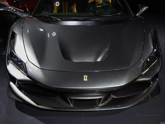 Ferrari F8 Tributo & Spider 2020 2021 2022 2023 with Aftermarket Parts - M Style Top Front Lip Carbon Fiber / FRP from Aero Republic