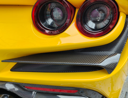Ferrari F8 Tributo & Spider 2020 2021 2022 2023 with Aftermarket Parts - M Style Rear Bumper Trim Carbon Fiber / FRP from Aero Republic