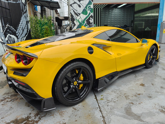 Ferrari F8 Tributo & Spider 2020 2021 2022 2023 with Aftermarket Parts - M Style Rear Bumper Trim Carbon Fiber / FRP from Aero Republic