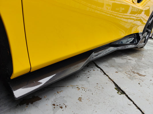 F8 Tributo & Spider 2020 2021 2022 2023 with Aftermarket Parts - M Style Side Skirts Carbon Fiber / FRP from Aero Republic