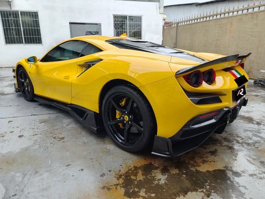 Ferrari F8 Tributo Spider 2020 2021 2022 2023 with Aftermarket Parts - M Style Side Skirts Carbon Fiber / FRP from Aero Republic