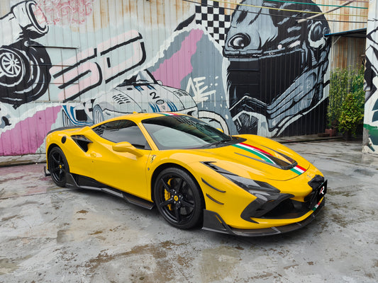 Ferrari F8 Tributo & Spider 2020 2021 2022 2023 with Aftermarket Parts - M Style Front Intake Vent Carbon Fiber from Aero Republic