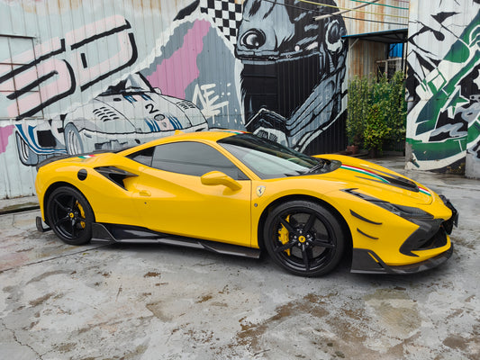 Ferrari F8 Tributo & Spider 2020 2021 2022 2023 with Aftermarket Parts - M Style Front Intake Vent Carbon Fiber from Aero Republic