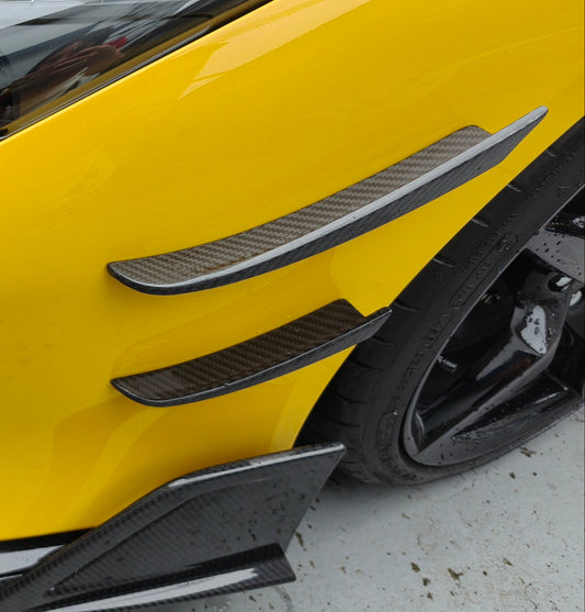 Ferrari F8 Tributo & Spider 2020 2021 2022 2023 with Aftermarket Parts - M Style Front Canards Carbon Fiber from Aero Republic