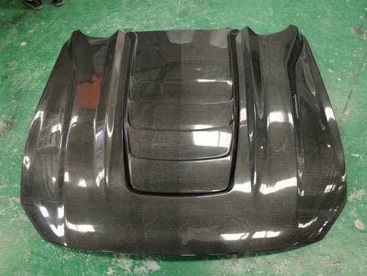 Ford Mustang Ecoboost V6 GT March1 Bullitt S550.2 2018 2019 2020 2021 2022 2023 with Aftermarket Parts - V4 Hood Carbon Fiber/FRP from Aero Republic