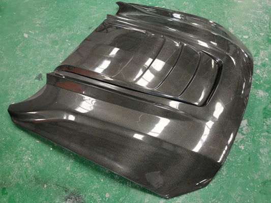 Ford Mustang Ecoboost V6 GT March1 Bullitt S550.2 2018 2019 2020 2021 2022 2023 with Aftermarket Parts - V4 Hood Carbon Fiber/FRP from Aero Republic