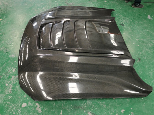 Ford Mustang Ecoboost V6 GT March1 Bullitt S550.2 2018 2019 2020 2021 2022 2023 with Aftermarket Parts - V4 Hood Carbon Fiber/FRP from Aero Republic