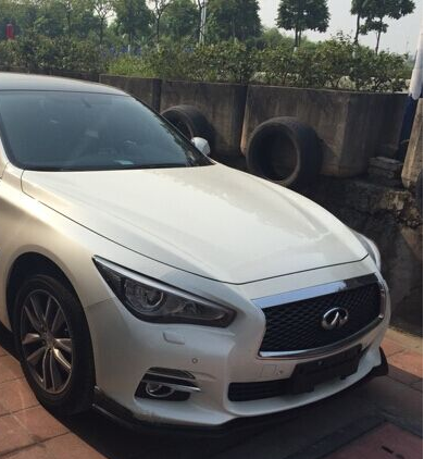 Infiniti Q50 Premium Pre-Facelift 2014 2015 2016 2017 with Aftermarket Parts - Front Lip Carbon Fiber from Aero Republic