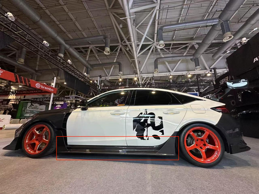 Honda Civic Type-R FL5 2023-ON with Aftermarket Parts - Time Attack Side Skirts Carbon Fiber from Aero Republic