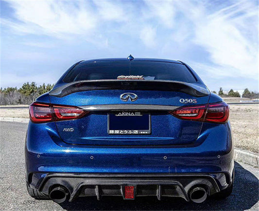 Infiniti Q50 2014 2015 2016 2017 2018 2019 2020 2021 2022 2023 2024 with Aftermarket Parts - Rear Diffuser Carbon Fiber from Aero Republic