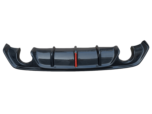 Infiniti Q60 Red Sport 400 Premium Luxe Sport Pure 2017 2018 2019 2020 2021 2022 with Aftermarket Parts - long Lamp Style Rear Diffuser Carbon Fiber from Aero Republic