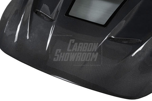 Infiniti Q60 Red Sport 400 Premium Luxe Sport Pure 2017 2018 2019 2020 2021 2022 with Aftermarket Parts - Type A Hood Carbon Fiber from Aero Republic