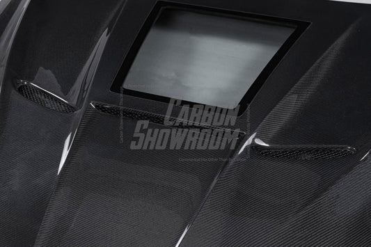 Infiniti Q60 Red Sport 400 Premium Luxe Sport Pure 2017 2018 2019 2020 2021 2022 with Aftermarket Parts - Type B Hood Carbon Fiber from Aero Republic
