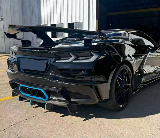 Chevrolet C8 Corvette Z06 2023-ON with Aftermarket Parts - JC Style Rear Diffuser Carbon Fiber from Aero Republic