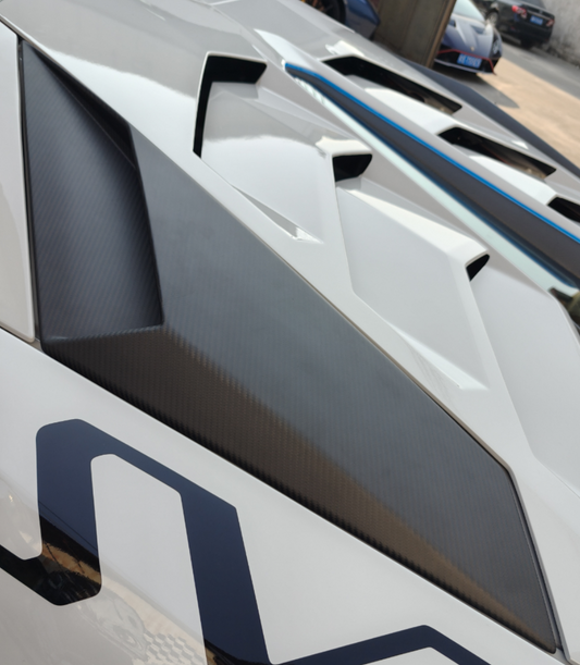 Lamborghini Aventador Base LP700 LP720 S LP740 SV LP750 Ultimate LP780 SVJ LP770 2012 2013 2014 2015 2016 2017 2018 2019 2020 2021 2022 2023 with Aftermarket Parts - 1:1 OEM SVJ Style Rear Intake Air Vent Scoop Carbon Fiber / FRP from Aero Republic
