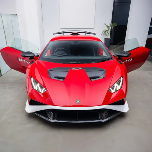 Lamborghini Huracan STO 2021 2022 2023 2024 with Aftermarket Parts - 1:1 STO OEM Style Hood Vent Trim Pre-preg Carbon Fiber / FRP from Aero Republic