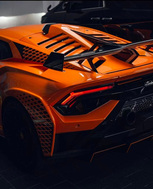 Lamborghini Huracan STO 2021 2022 2023 2024 with Aftermarket Parts - 1:1 STO OEM Style Rear Wing & Rear Wing Side Board Pre-preg Carbon Fiber / FRP from Aero Republic