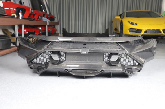Lamborghini Huracan Tecnica Performante Evo 2015 2016 2017 2018 2019 2020 2021 2022 2023 2024 with Aftermarket Parts - Tecnica Style Rear Bumper & Diffuser Dry Pre-preg Carbon Fiber from Aero Republic