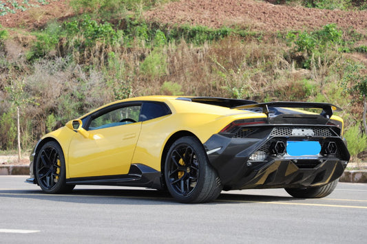 Lamborghini Huracan Tecnica Performante Evo 2015 2016 2017 2018 2019 2020 2021 2022 2023 2024 with Aftermarket Parts - Tecnica Style Rear Bumper & Diffuser Dry Pre-preg Carbon Fiber from Aero Republic