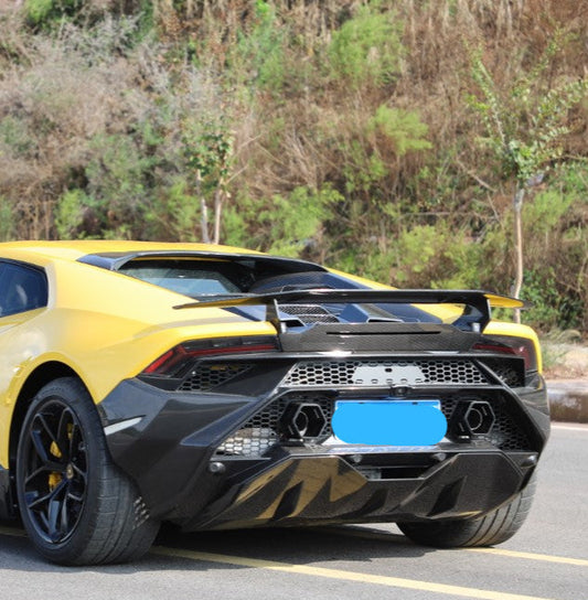 Lamborghini Huracan Tecnica Performante Evo 2015 2016 2017 2018 2019 2020 2021 2022 2023 2024 with Aftermarket Parts - Tecnica Style Rear Bumper & Diffuser Dry Pre-preg Carbon Fiber from Aero Republic