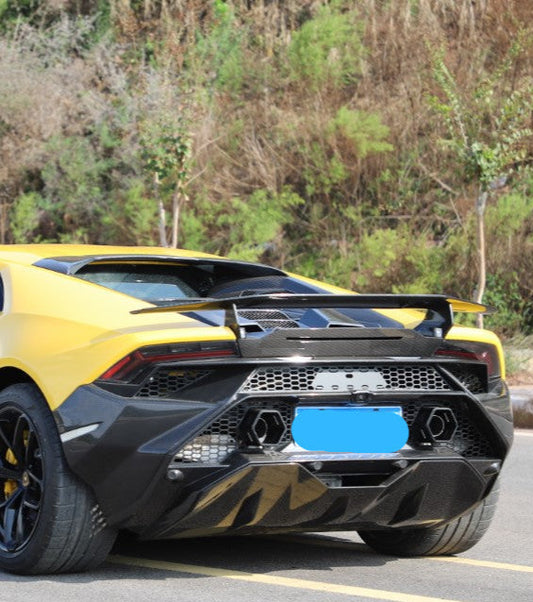 Lamborghini Huracan Tecnica Performante Evo 2015 2016 2017 2018 2019 2020 2021 2022 2023 2024 with Aftermarket Parts - Tecnica Style Rear Bumper & Diffuser Dry Pre-preg Carbon Fiber from Aero Republic