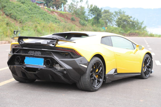 Lamborghini Huracan Tecnica Performante Evo 2015 2016 2017 2018 2019 2020 2021 2022 2023 2024 with Aftermarket Parts - Tecnica Style Rear Bumper & Diffuser Dry Pre-preg Carbon Fiber from Aero Republic