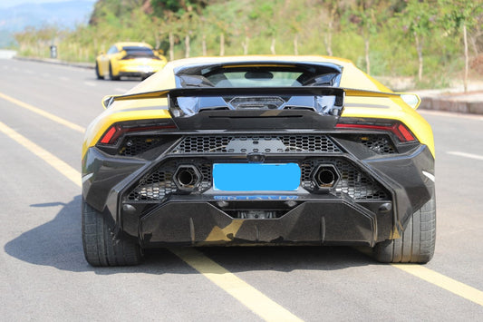 Lamborghini Huracan Tecnica Performante Evo 2015 2016 2017 2018 2019 2020 2021 2022 2023 2024 with Aftermarket Parts - Tecnica Style Rear Bumper & Diffuser Dry Pre-preg Carbon Fiber from Aero Republic