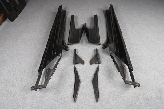 Lamborghini Huracan Tecnica Performante Evo LP610 LP580 2015 2016 2017 2018 2019 2020 2021 2022 2023 2024 with Aftermarket Parts - Man Style Side Skirts Dry Pre-preg Carbon Fiber from Aero Republic