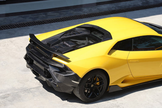 Lamborghini Huracan Tecnica Performante Evo LP610 LP580 2015 2016 2017 2018 2019 2020 2021 2022 2023 2024 with Aftermarket Parts - Tecnica Style Trunk Dry Pre-preg Carbon Fiber from Aero Republic